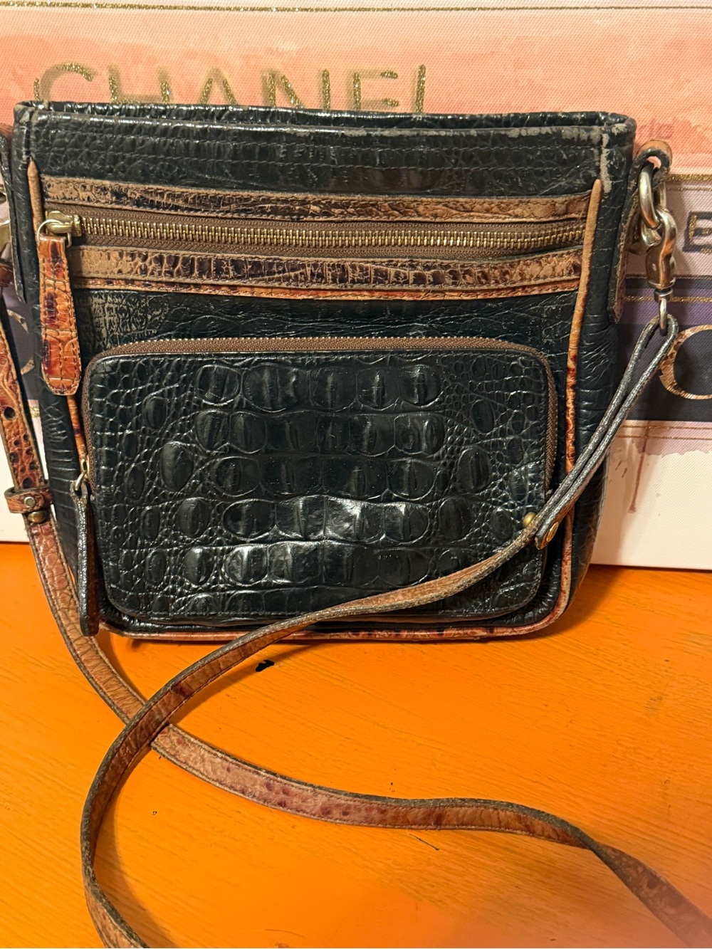 Brahmin Melbourne Croc Embossed Crossbody Rehab